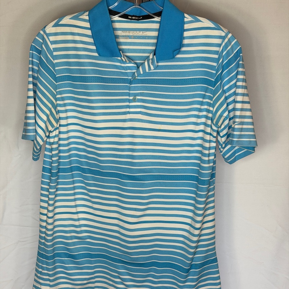 Nike Kids Blue and White‎ Striped Polo - Picture 2 of 5